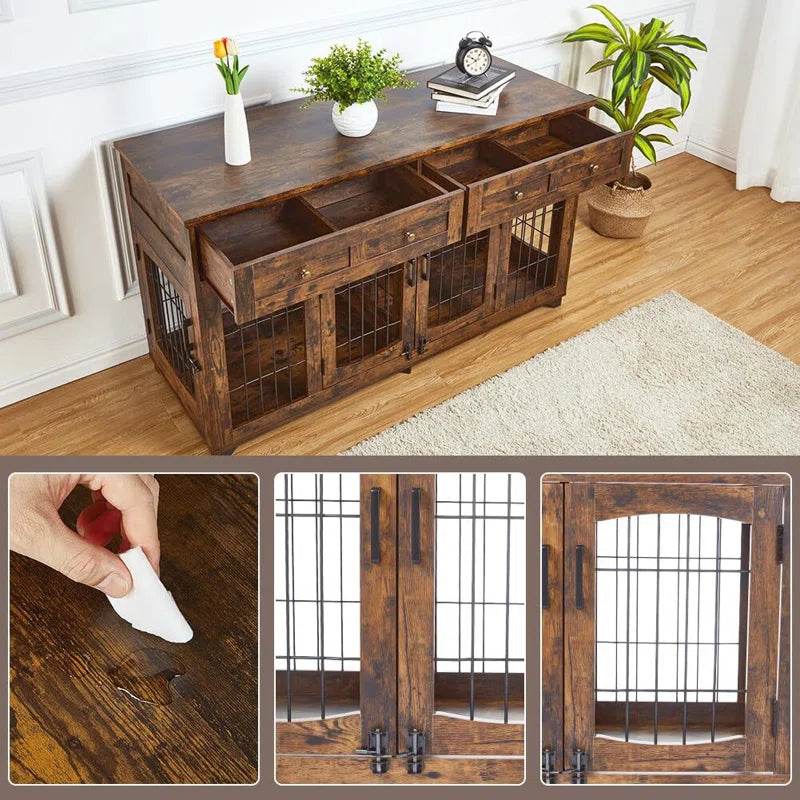 Dog Crate Furniture with Openable Partition - FurryTails Haven