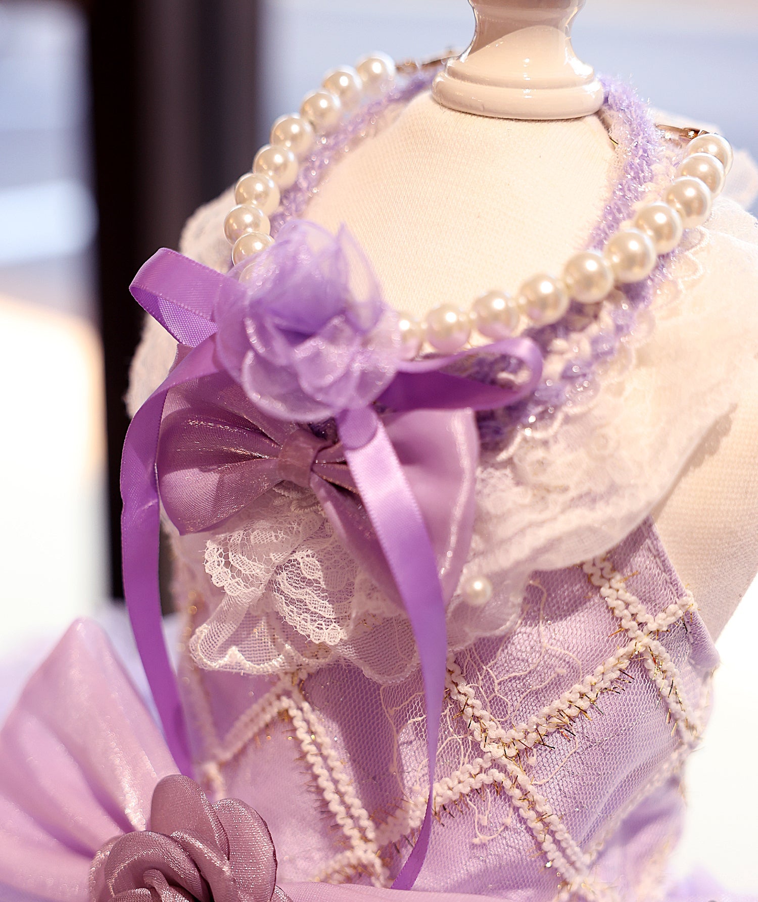 Fairy Princess Dog Dress – Luxury Tutu Pet Wedding Gown Purple