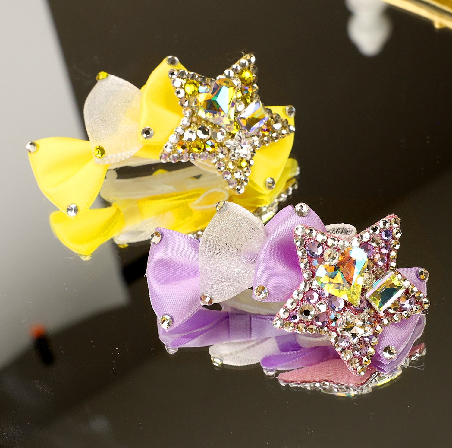 Pet Accessories Rhinestone Star Bow Hair Clip headwear