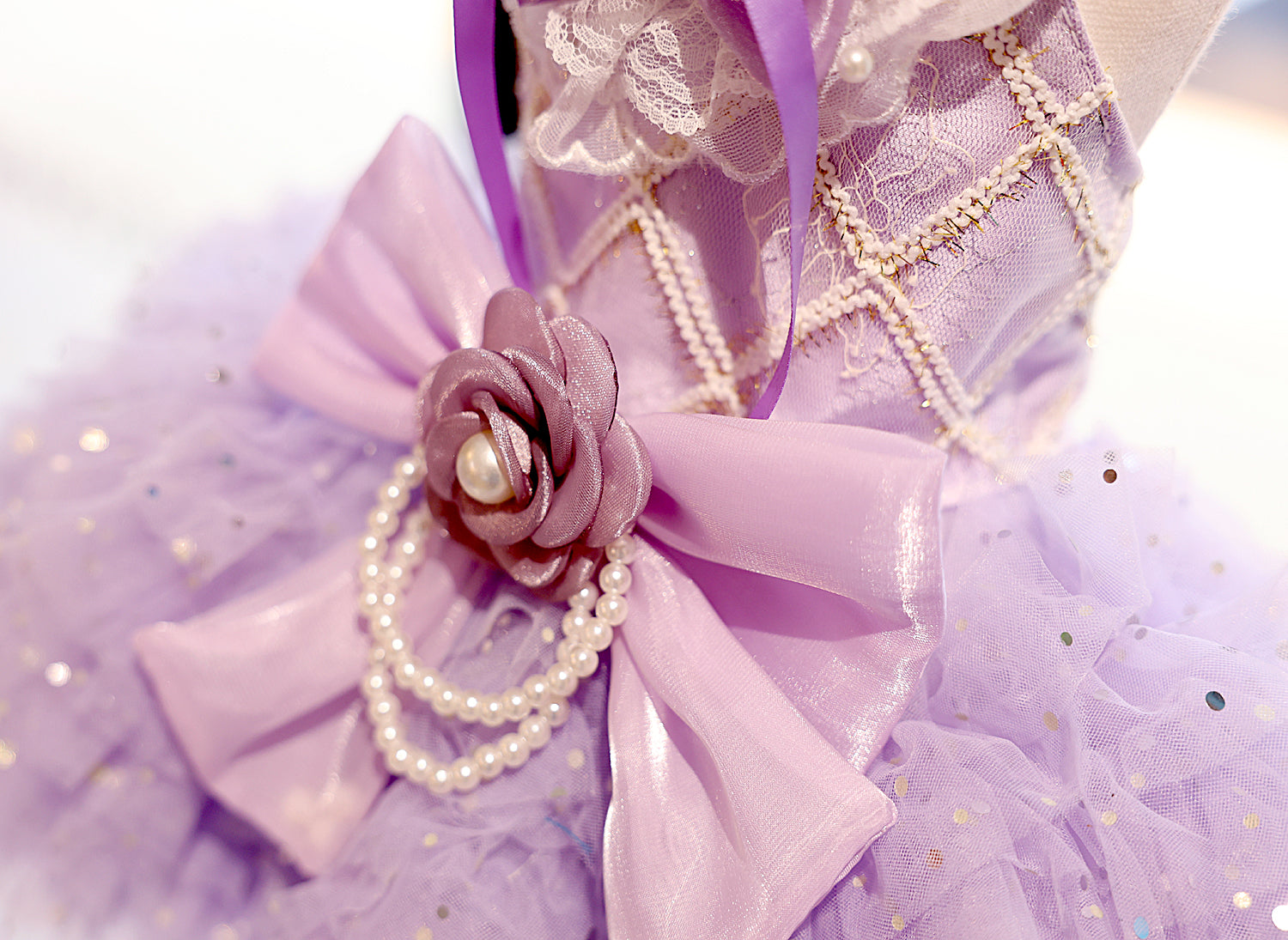 Fairy Princess Dog Dress – Luxury Tutu Pet Wedding Gown Purple