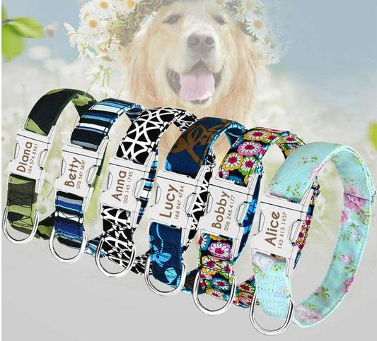 Personalized Pet Dog Collar With Engraved Name And Contact Details - Ideal For Large Dogs