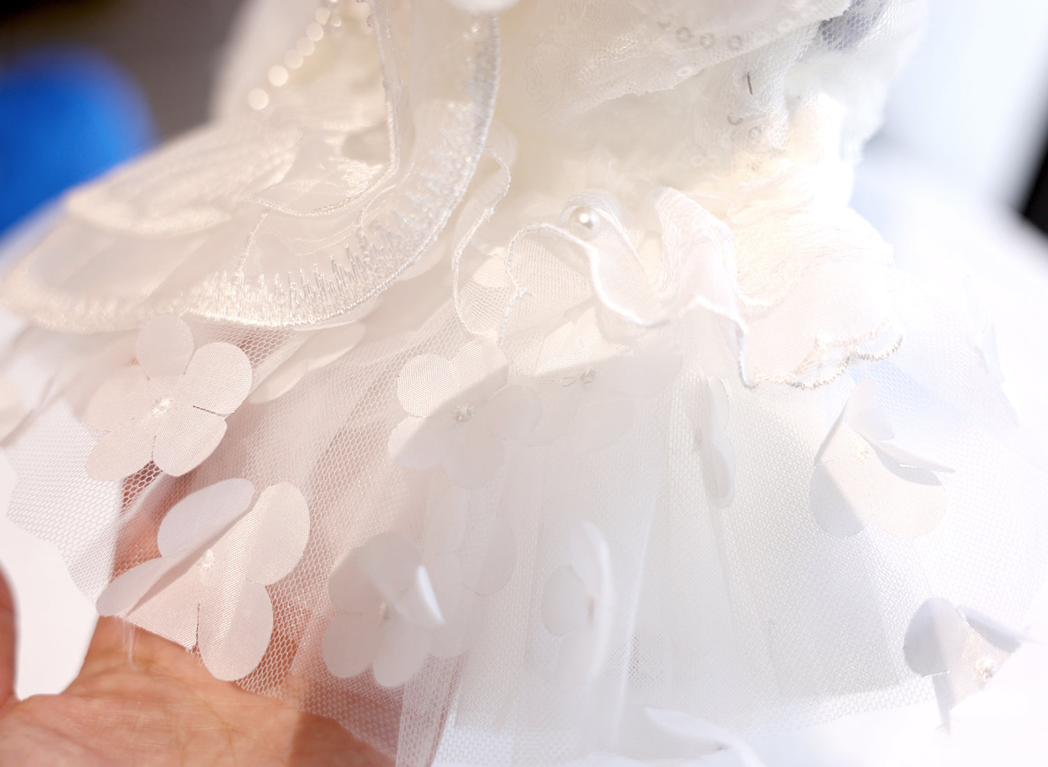 Dog Dress White Butterfly Lace Wedding