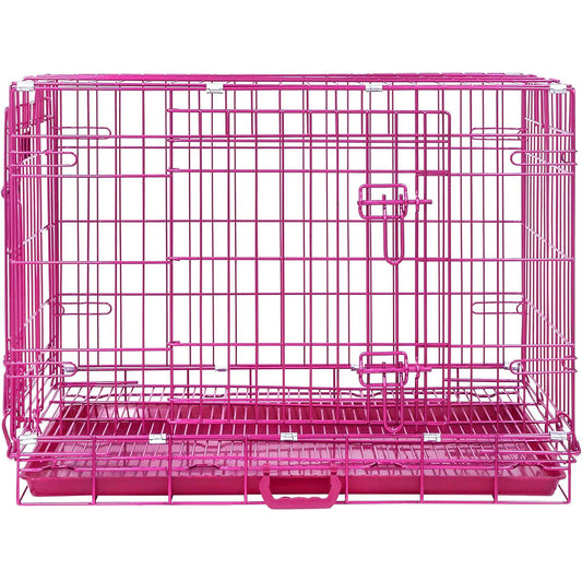 24-42" Collapsible Pink Dog Crate RED24-42 - FurryTails Haven