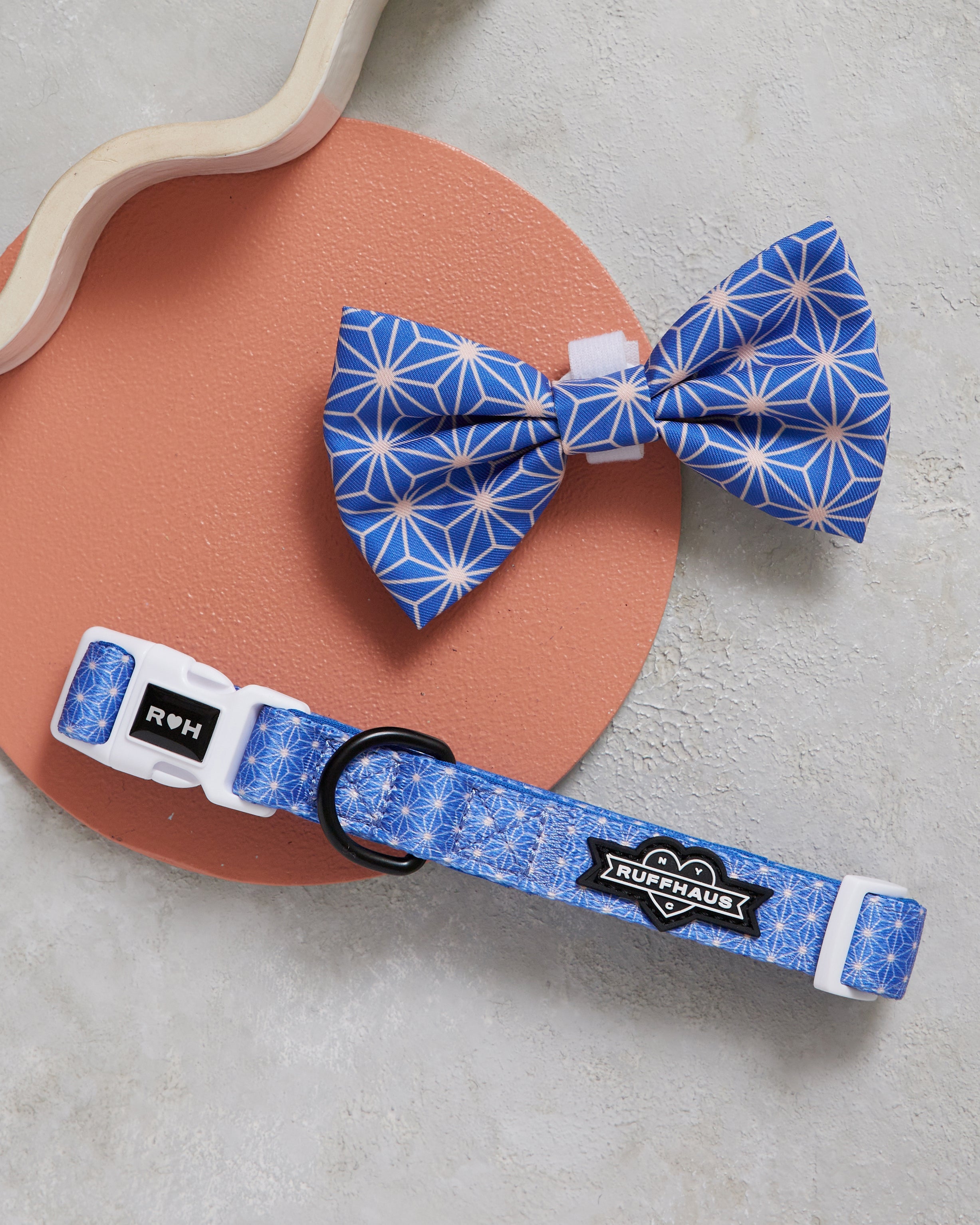 Asanoha Dog Collar & Bowtie