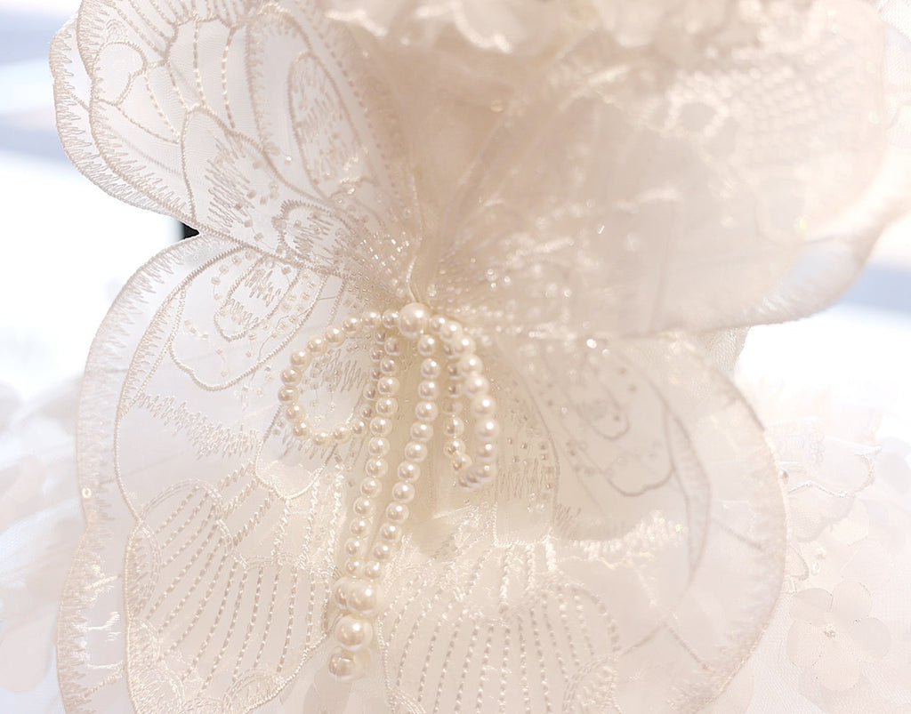 Dog Dress White Butterfly Lace Wedding