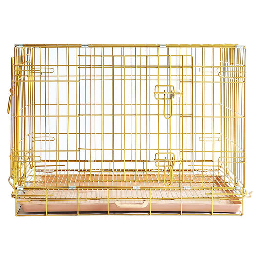 24-42" Collapsible Copper Gold Dog Crate GLD24-42 - FurryTails Haven