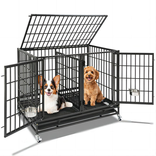 42" Stackable Dog Crate with Divider 43S (Extra Height) - FurryTails Haven