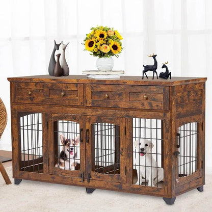 Dog Crate Furniture with Openable Partition - FurryTails Haven