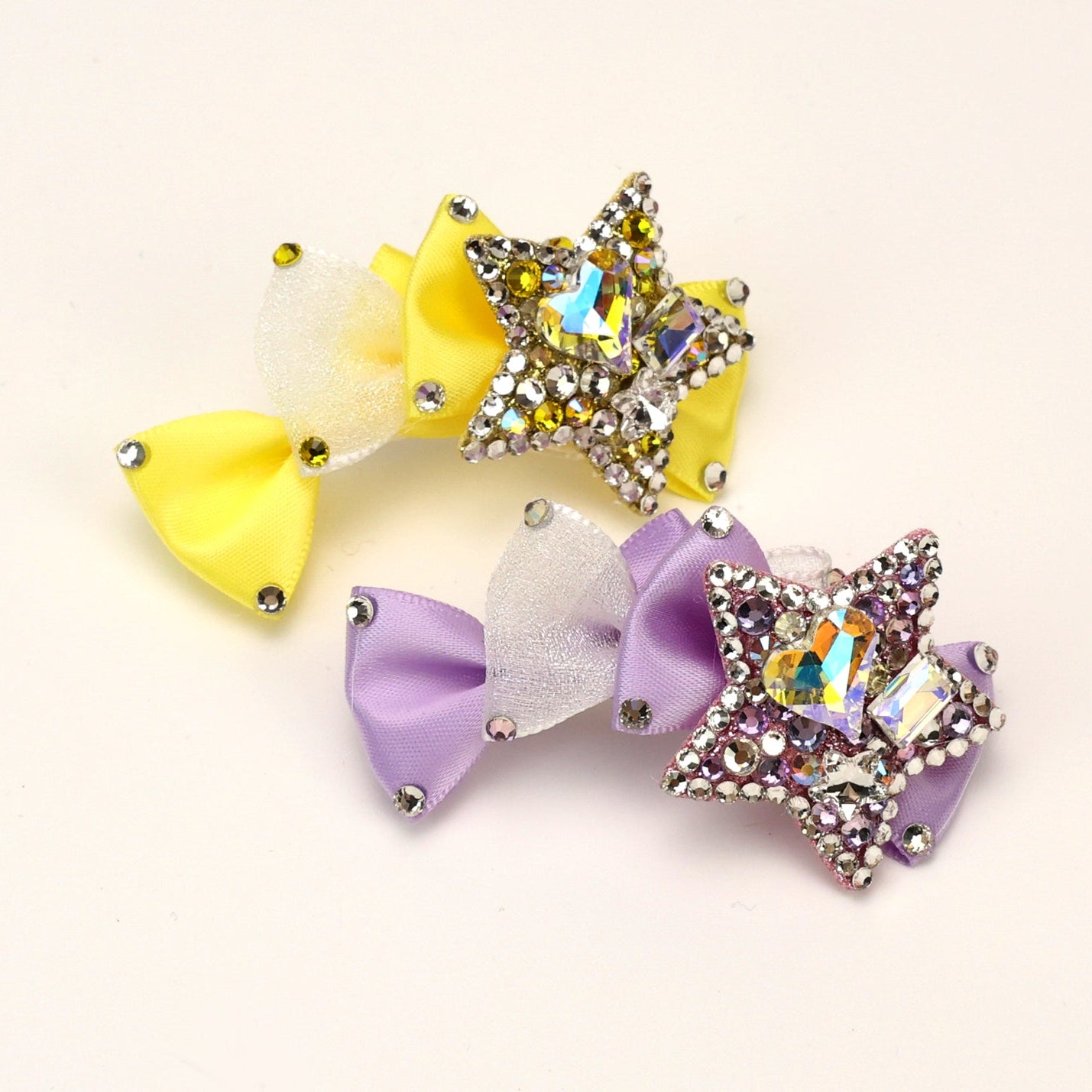 Pet Accessories Rhinestone Star Bow Hair Clip headwear