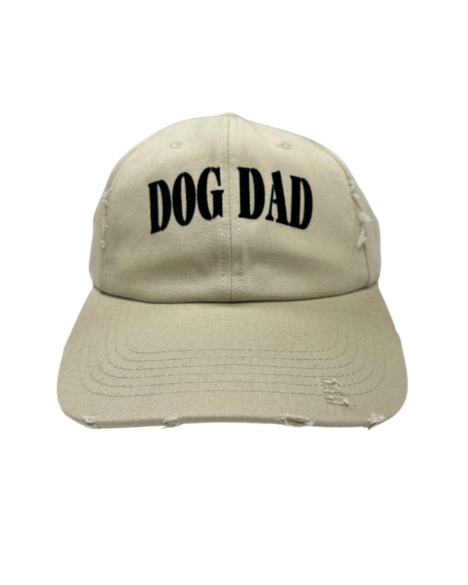 Dog Dad Distressed Cap - Tan