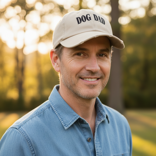 Dog Dad Distressed Cap - Tan - FurryTails Haven