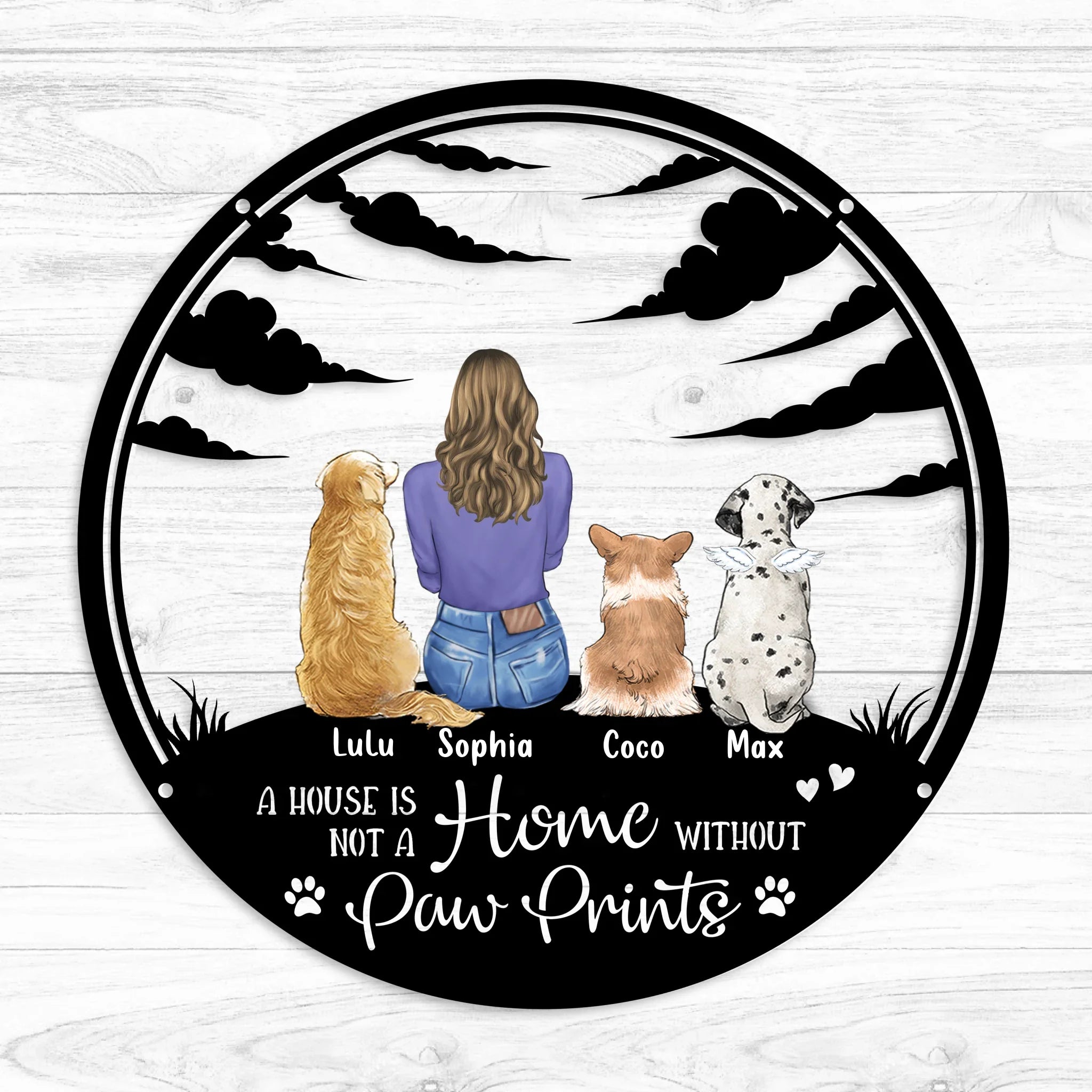 Personalized Dog Mom Metal Sign - Gift Idea For Dog Lovers - Life Is Better With Dogs