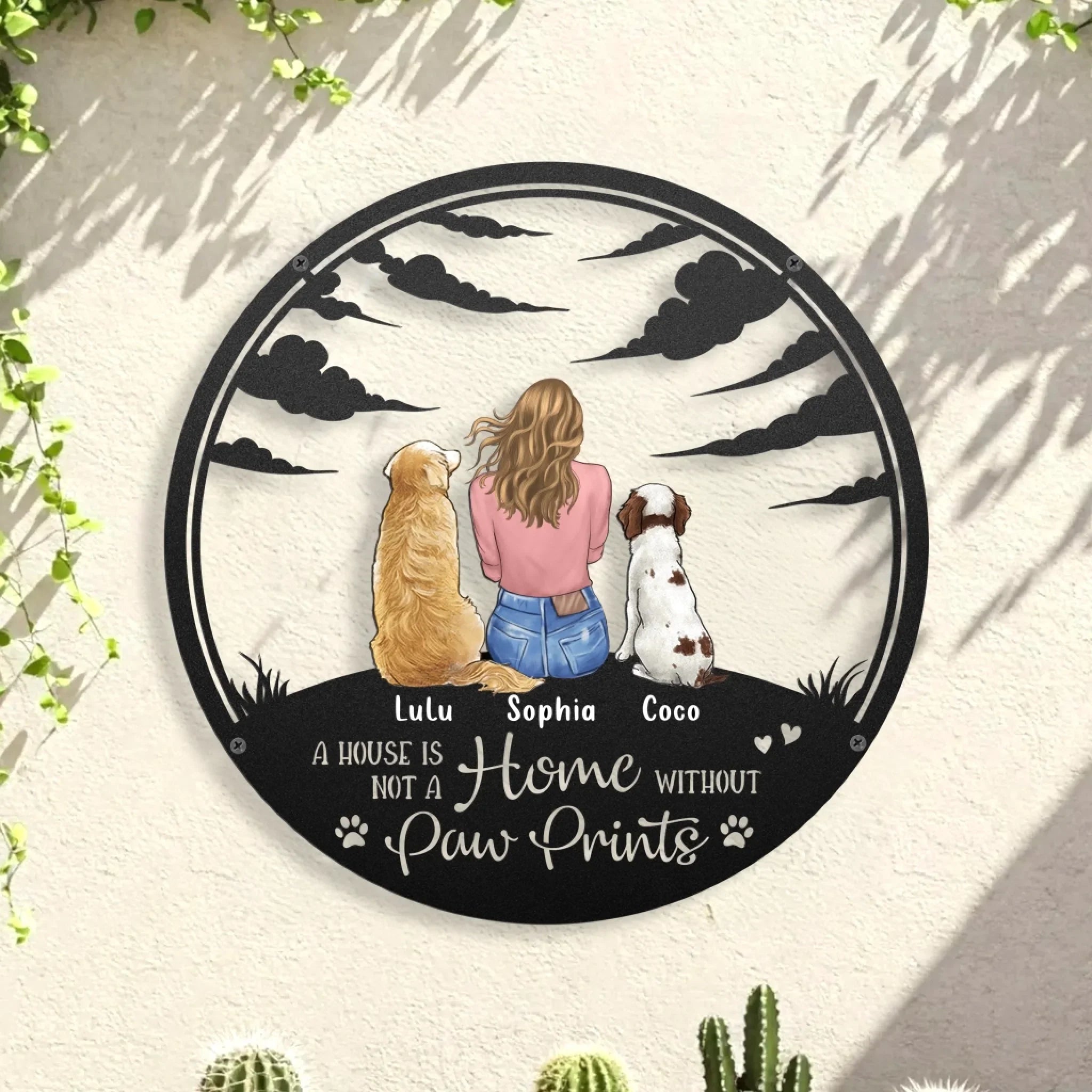 Personalized Dog Mom Metal Sign - Gift Idea For Dog Lovers - Life Is Better With Dogs