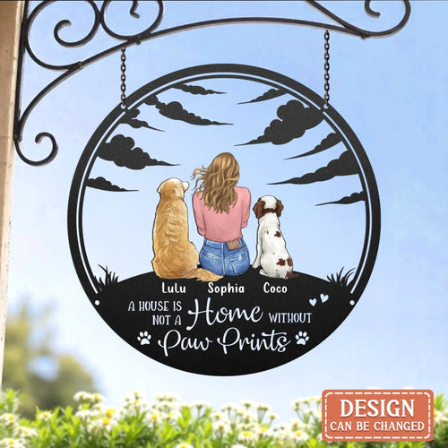 Personalized Dog Mom Metal Sign - Gift Idea For Dog Lovers - Life Is Better With Dogs
