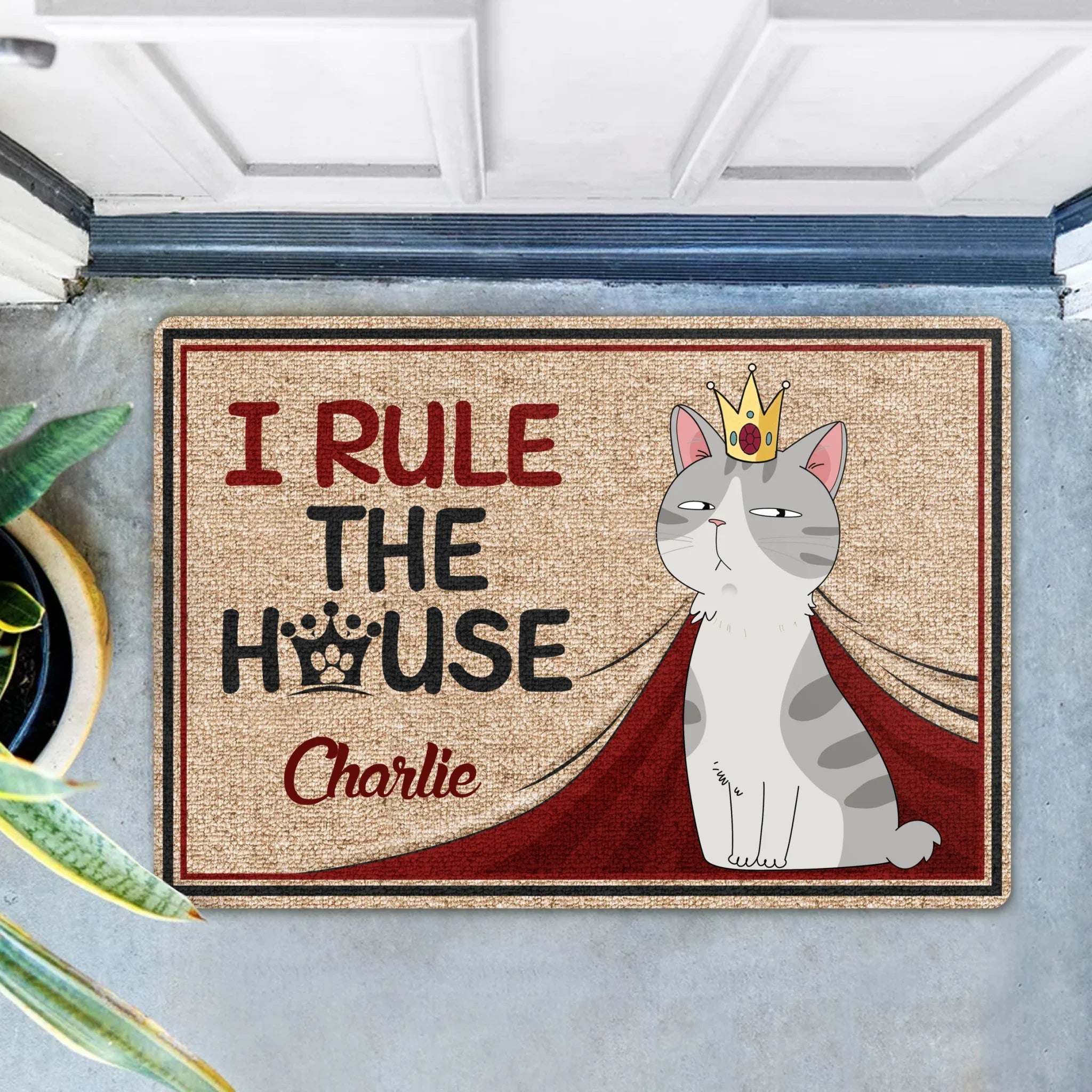 Personalized Cat Doormat - Gift Idea For Cat Lover - I Rule The House