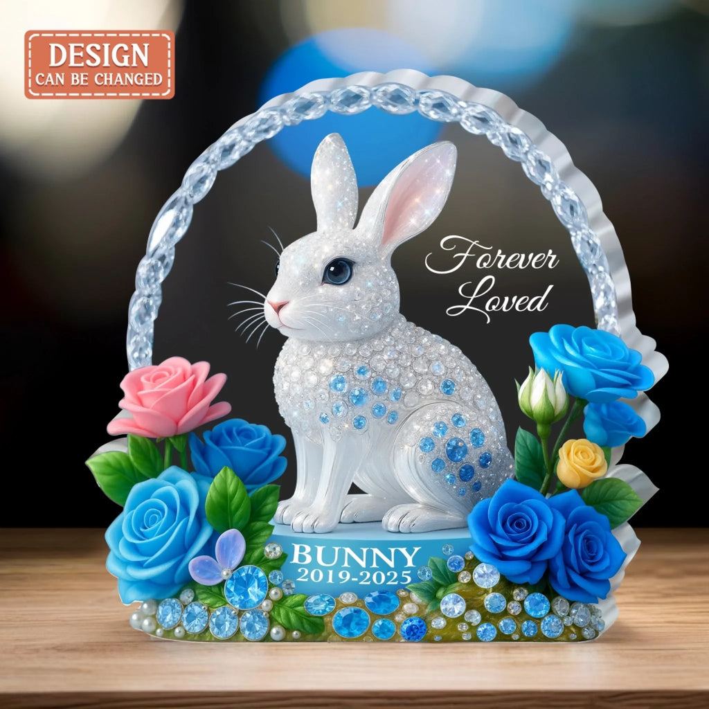 Personalized Memorial Bunny Acrylic Plaque - Memorial Gift Idea For Rabbit Owner