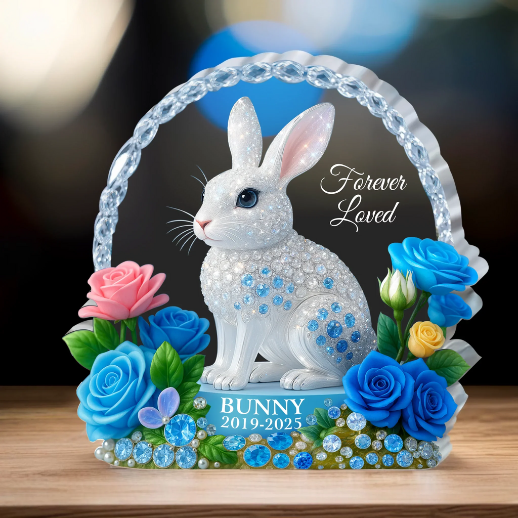 Personalized Memorial Bunny Acrylic Plaque - Memorial Gift Idea For Rabbit Owner