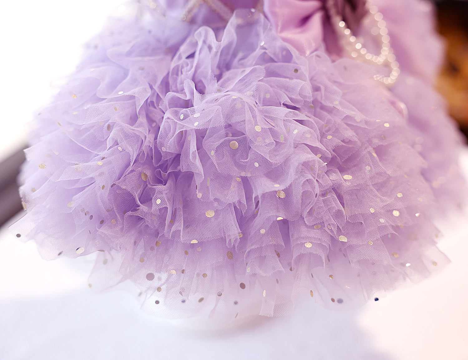 Fairy Princess Dog Dress – Luxury Tutu Pet Wedding Gown Purple