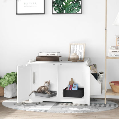 Cat Litter Box Nightstand End Table Enclosure - FurryTails Haven