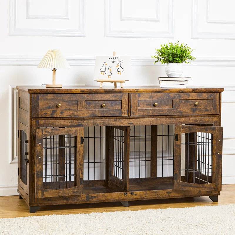 Dog Crate Furniture with Openable Partition - FurryTails Haven