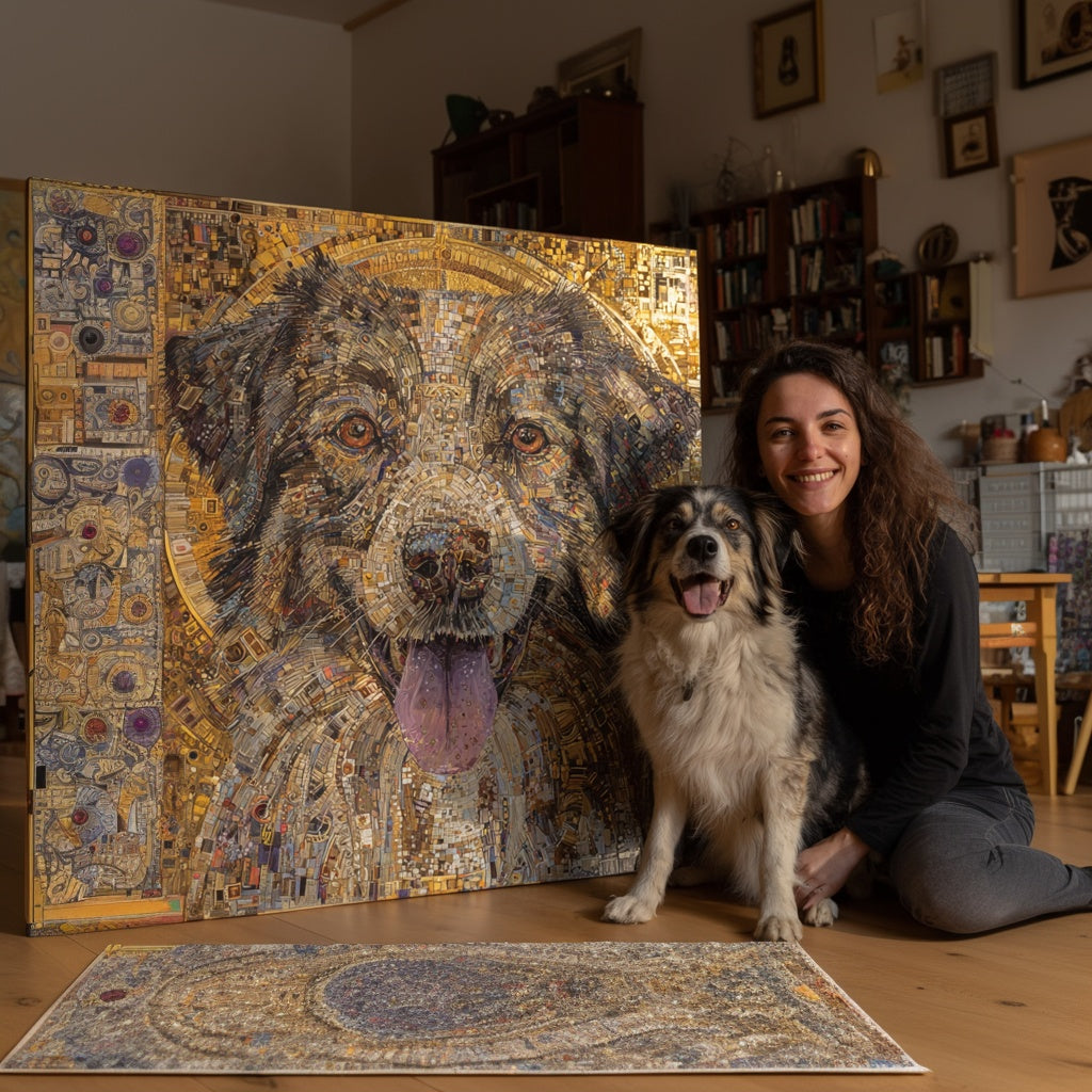 Golden Whiskers Texture Portrait