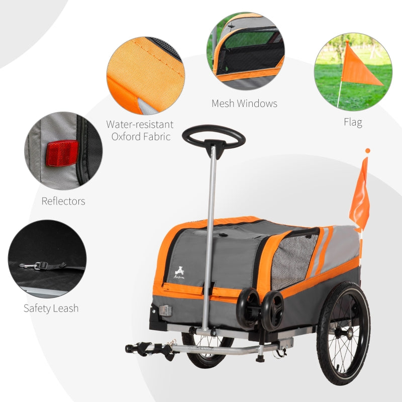 Pet Bike Trailer 2-in-1 Travel Stroller - FurryTails Haven