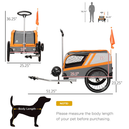 Pet Bike Trailer 2-in-1 Travel Stroller - FurryTails Haven
