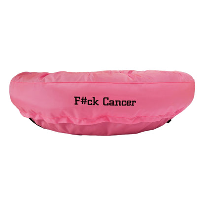 Dog Bed - Round Bolstered Armor™ 'F#ck Cancer' - FurryTails Haven