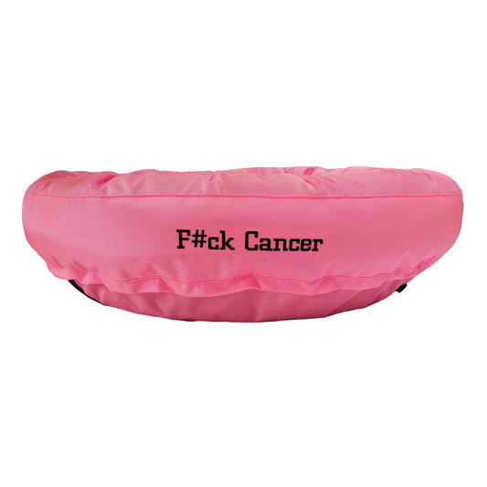 Dog Bed - Round Bolstered Armor™ 'F#ck Cancer' - FurryTails Haven