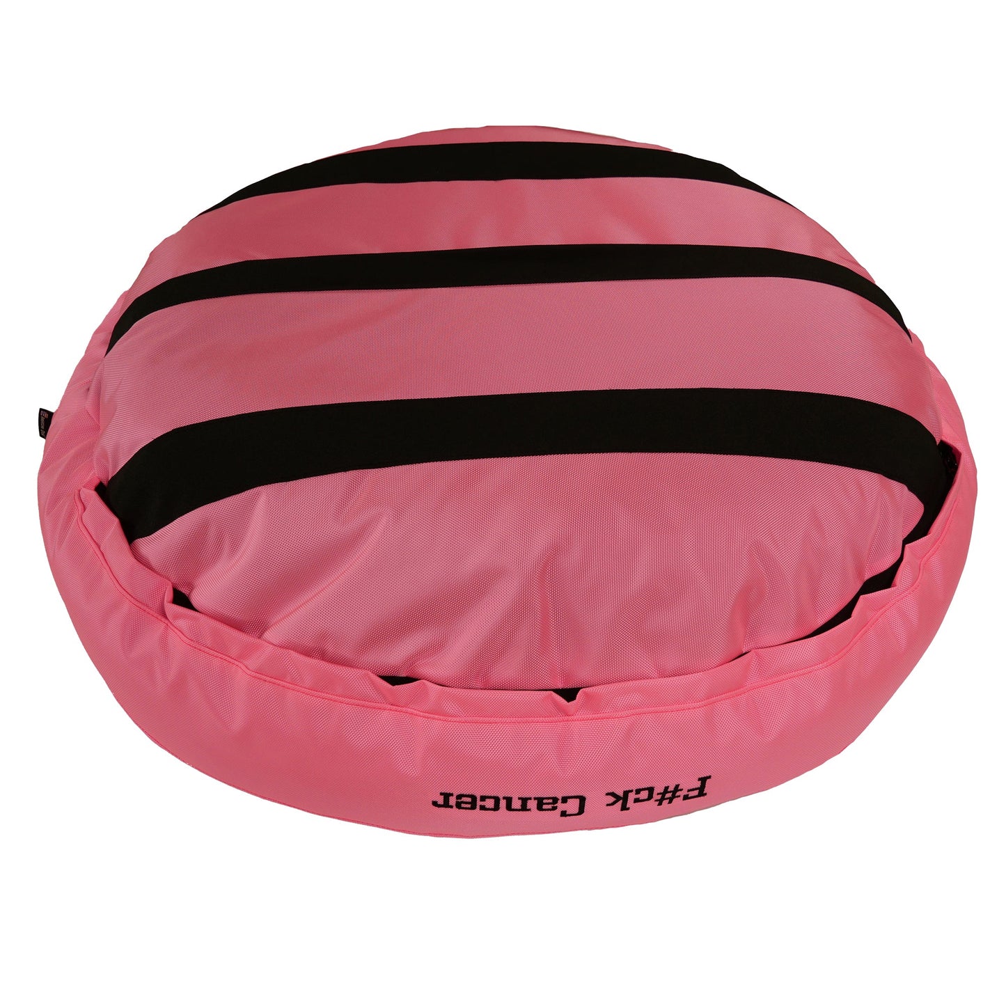 Dog Bed - Round Bolstered Armor™ 'F#ck Cancer' - FurryTails Haven