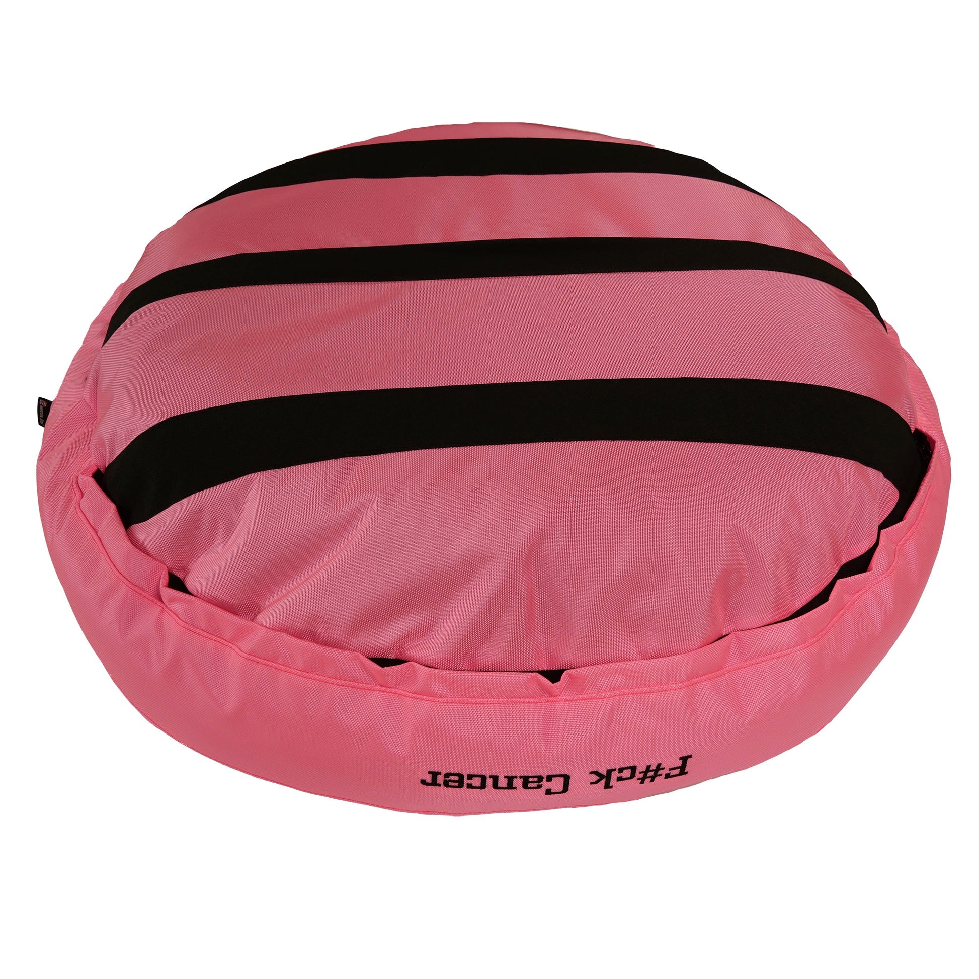 Dog Bed - Round Bolstered Armor™ 'F#ck Cancer' - FurryTails Haven