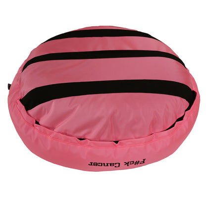 Dog Bed - Round Bolstered Armor™ 'F#ck Cancer' - FurryTails Haven