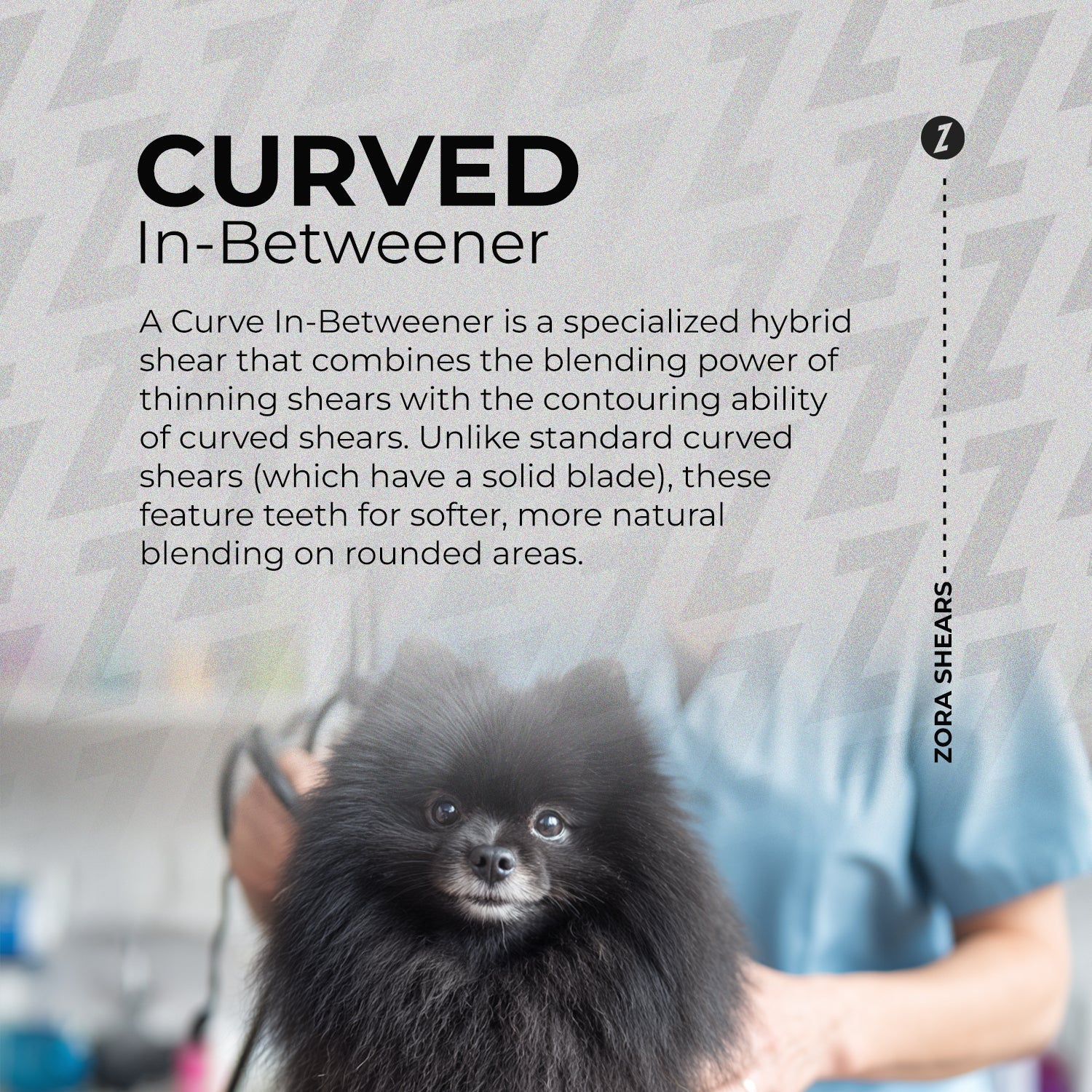 Zora Pet Grooming Curved Blender Shear - Model A-7533C