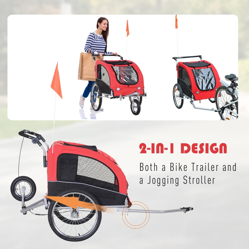 Pet Dog Bicycle Trailer Jogger with Suspension - FurryTails Haven