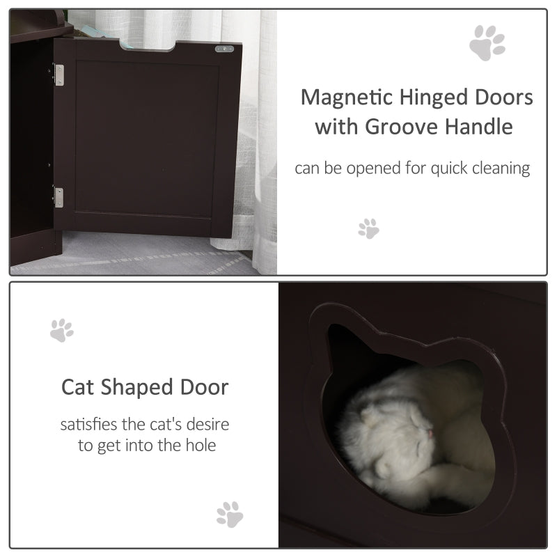 Cat Litter Box Nightstand End Table Enclosure - FurryTails Haven