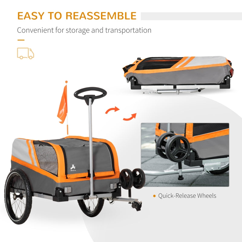 Pet Bike Trailer 2-in-1 Travel Stroller - FurryTails Haven