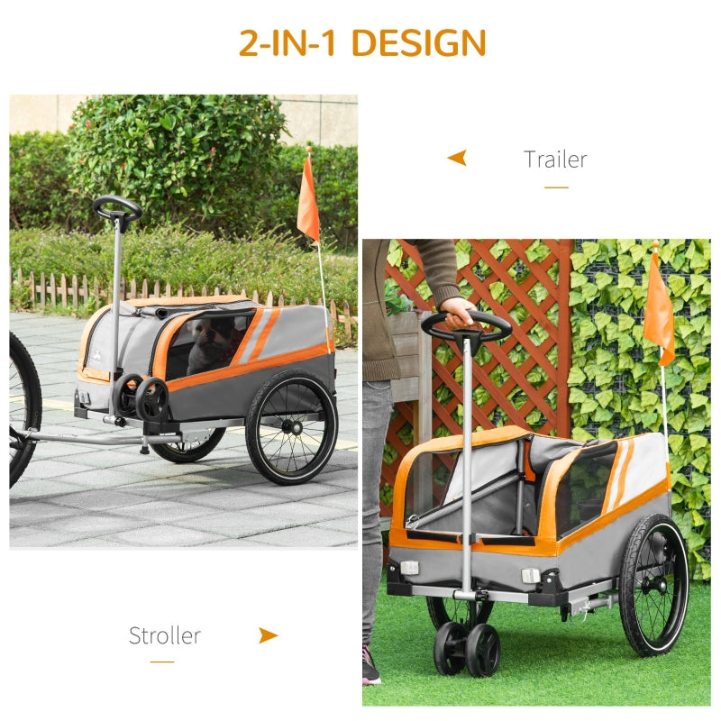 Pet Bike Trailer 2-in-1 Travel Stroller - FurryTails Haven