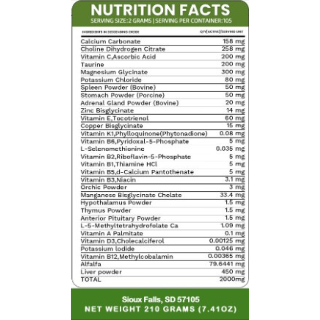 Holistic Total Body Support – Multivitamin & Glandular Support for Dogs and Cats