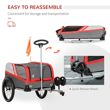 Pet Bike Trailer 2-in-1 Travel Stroller - FurryTails Haven