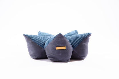 OULU X PEHOM - CUDDLE PET PILLOW BED- Navy Blue / Olive Green / Canyon Brown - FurryTails Haven