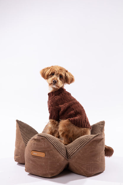 OULU X PEHOM - CUDDLE PET PILLOW BED- Navy Blue / Olive Green / Canyon Brown - FurryTails Haven