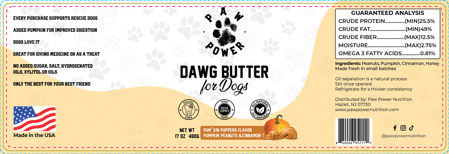 Dawg Butter Pum'kin Puppers Flavor - FurryTails Haven