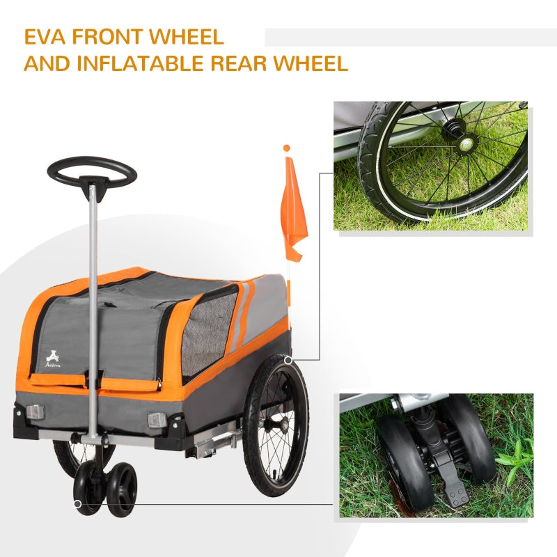 Pet Bike Trailer 2-in-1 Travel Stroller - FurryTails Haven