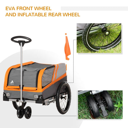 Pet Bike Trailer 2-in-1 Travel Stroller - FurryTails Haven