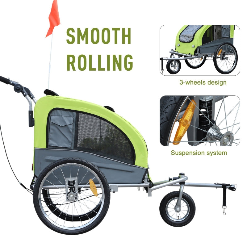 Pet Dog Bicycle Trailer Jogger with Suspension - FurryTails Haven