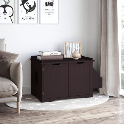 Cat Litter Box Nightstand End Table Enclosure - FurryTails Haven