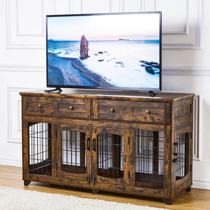 Dog Crate Furniture with Openable Partition - FurryTails Haven