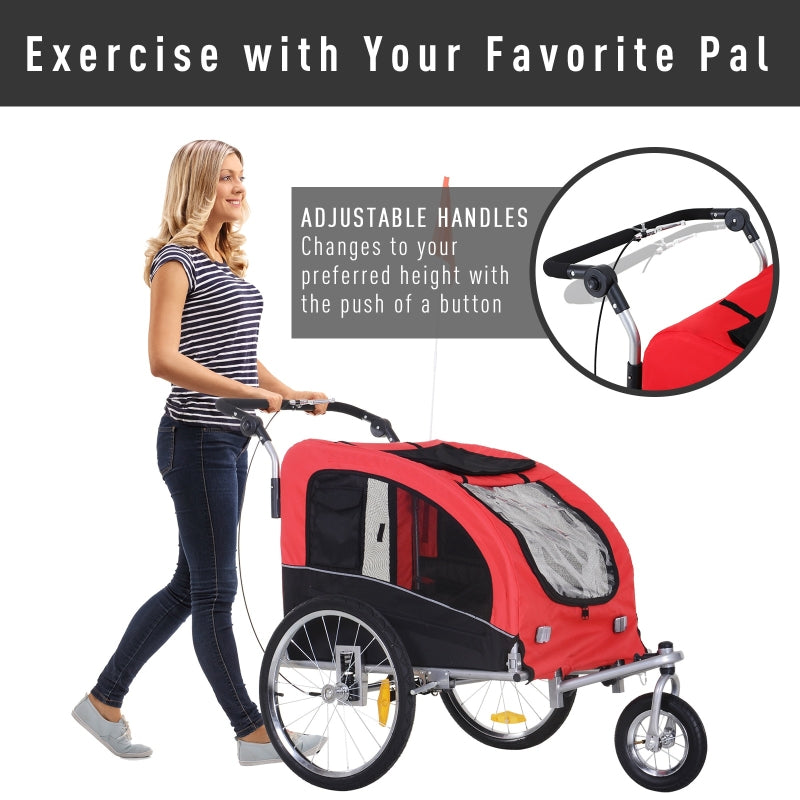 Pet Dog Bicycle Trailer Jogger with Suspension - FurryTails Haven
