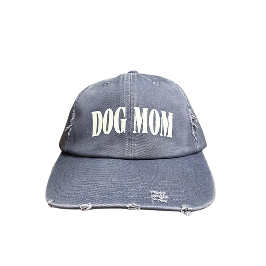 Dog Mom Distressed Cap - Scotland Blue - FurryTails Haven