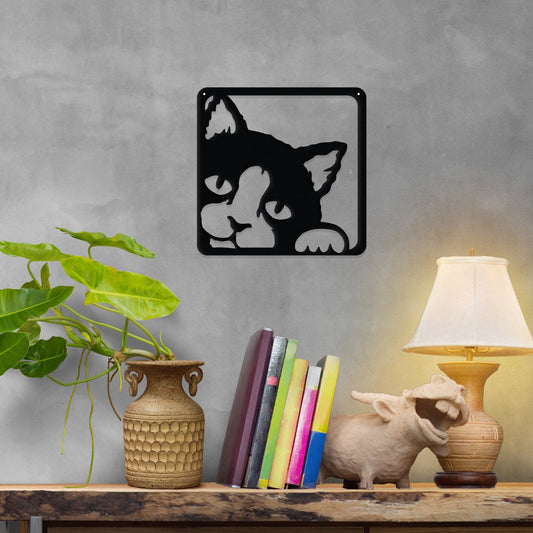 Peeking Kitty - Metal Wall Art/Décor - FurryTails Haven